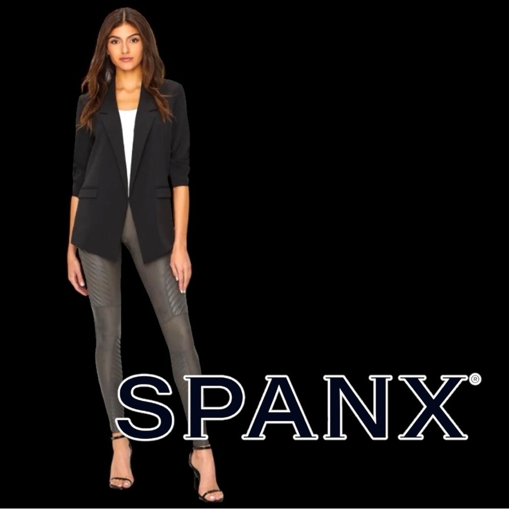 🎉HP🎉 Excellent Used Condition SPANX Moto Legging in Gunmetal Grey. Size Small. - Picture 2 of 13